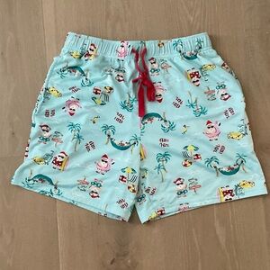 Men's Tropical Print Shorts - Light Blue
